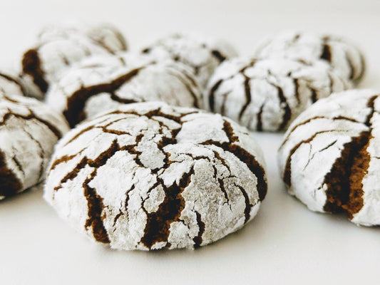 Hojicha Crinkle Cookies